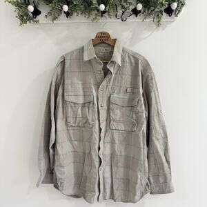 Vintage Men’s LL Bean Plaid Flannel button Down Work Chore Shirt XL Cotton NN21